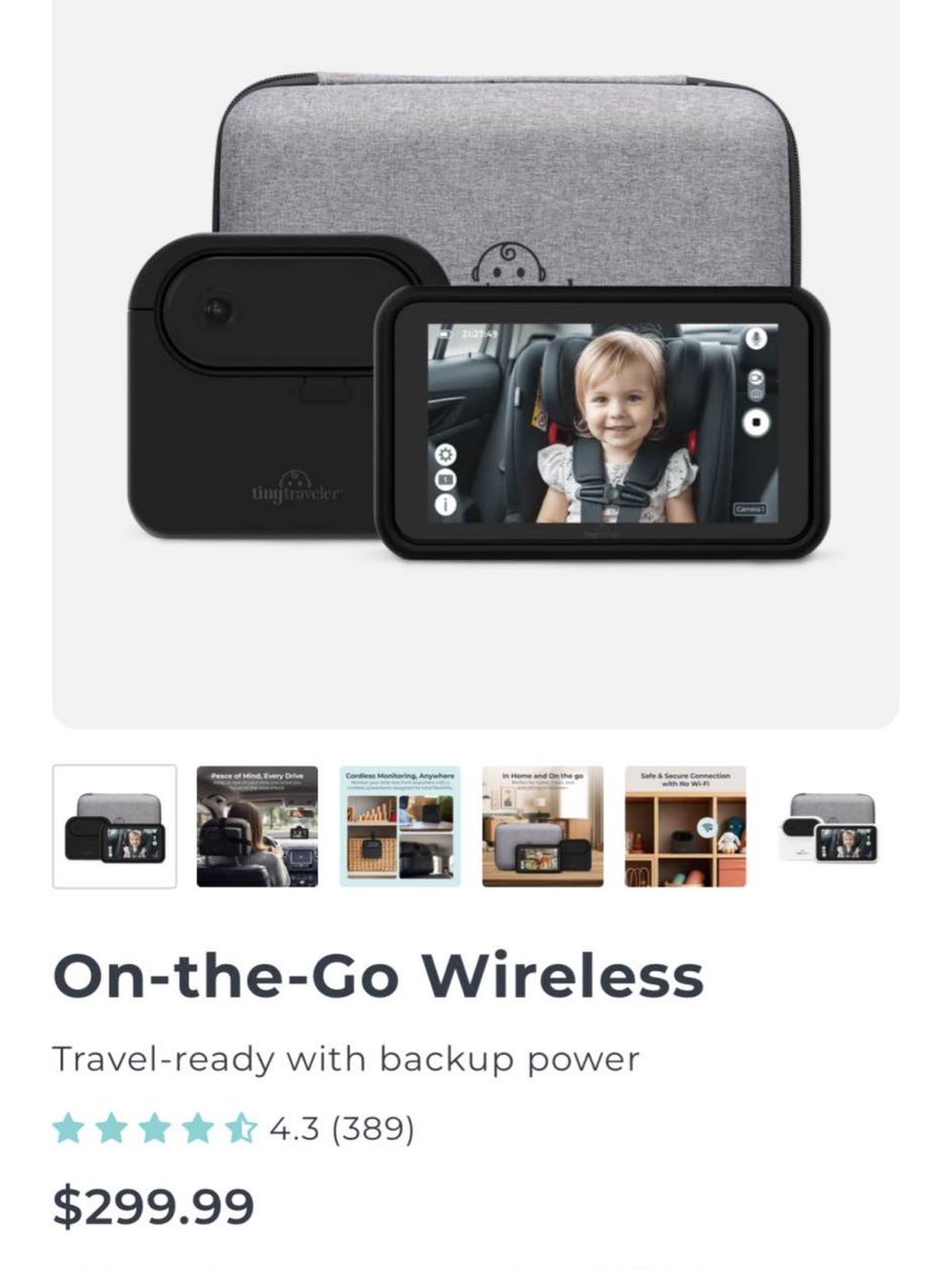 Tiny Traveler Wireless Baby Car Monitor